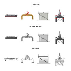 Vector design of oil and gas symbol. Set of oil and petrol stock vector illustration.