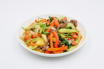 Fried Beef with celery and capsicum