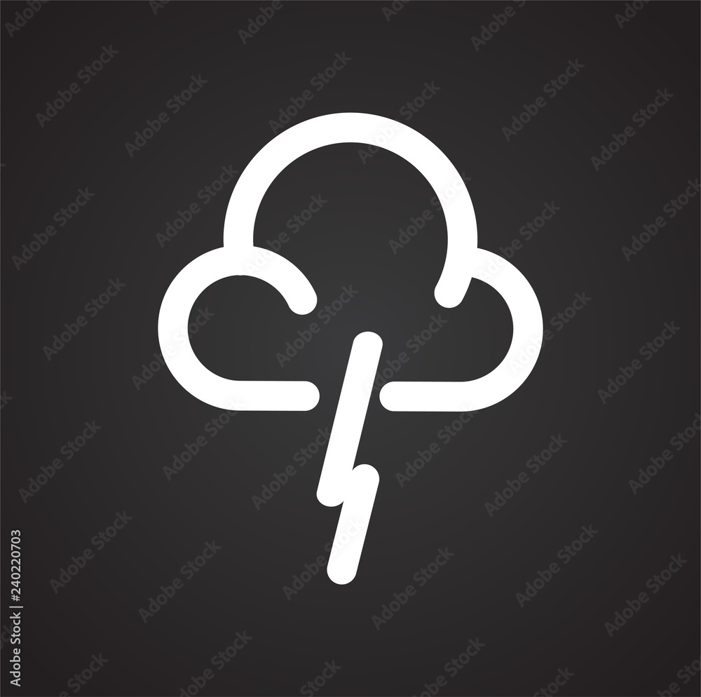 Poster weather lightning icon on white background for graphic and web design, modern simple vector sign. in