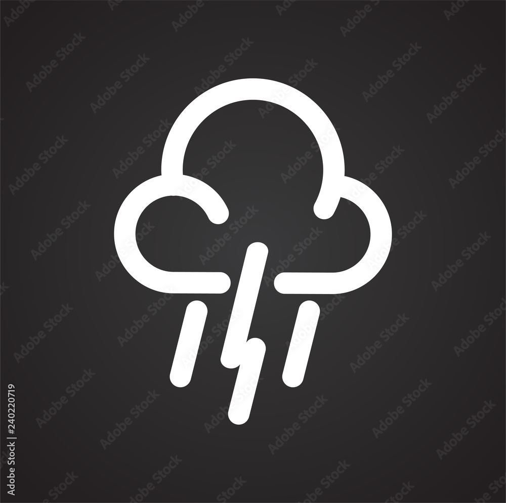 Poster weather lightning icon on white background for graphic and web design, modern simple vector sign. in