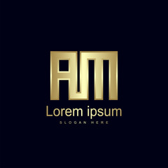 Initial Letter AM Logo Template Vector Design