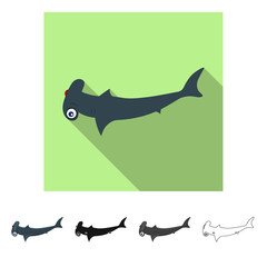 Vector design of sea and animal logo. Set of sea and marine stock vector illustration.