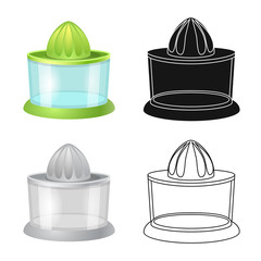 Vector design of kitchen and cook symbol. Collection of kitchen and appliance stock symbol for web.