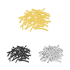 Vector illustration of pasta and carbohydrate icon. Set of pasta and macaroni vector icon for stock.