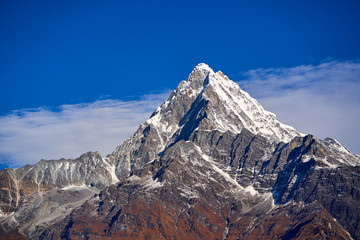 Machapuchare mountain Fishtail in Himalayas range Nepal