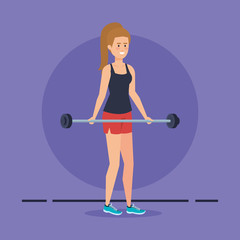 strong woman lifting weight