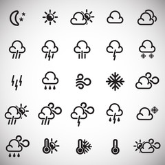 Weather forecast icons set on white background for graphic and web design, Modern simple vector sign. Internet concept. Trendy symbol for website design web button or mobile app