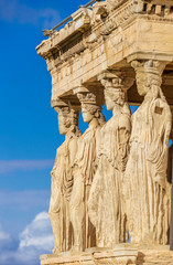 Caryatides, Erechtheion temple Acropolis in Athens, Greece