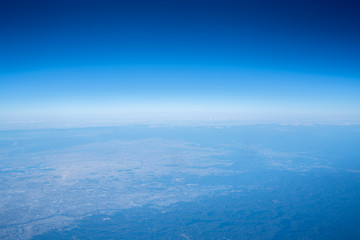 Fototapeta na wymiar blue planet from airplane