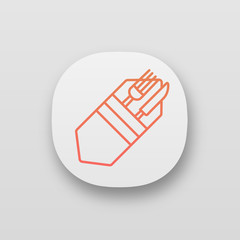 Fork and knife in napkin app icon