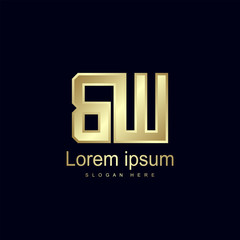 Initial Letter BW Logo Template Vector Design