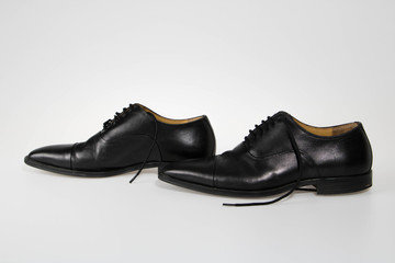 black leather shoes