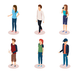 Fototapeta premium group of people characters