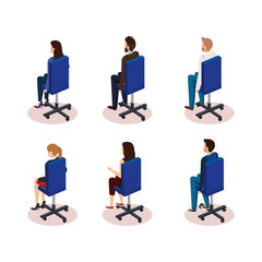 group of business people sitting in office chairs