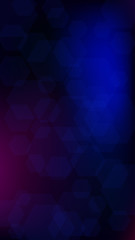 Blockchain Technology Background. Digital Tehnology Backdrop. Vertical Template BG for Mobile Device. Futuristic Cyberspace with Hexagon Fractals. Vector  Technology Blockchain Background.