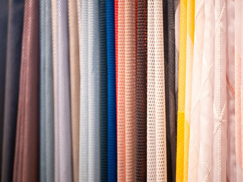Various colored fabric samples