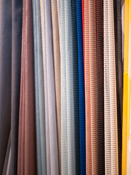 Various colored fabric samples