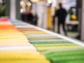 Various colored fabric samples