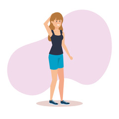 beautiful and young woman character