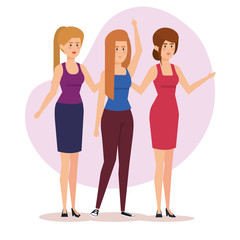 Obraz premium group of girls avatars characters