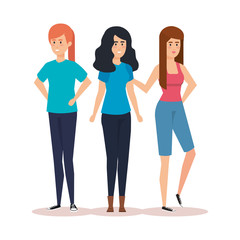Obraz premium group of girls avatars characters