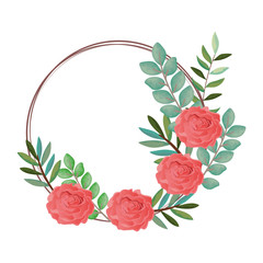 wreath with beautiful rosebush decoration