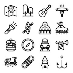 Camping & Hiking Icon Set