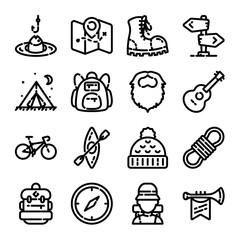 Camping & Hiking Icon Set