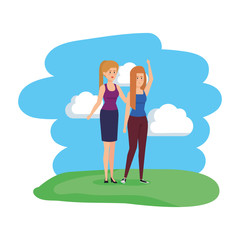 couple girls in the park