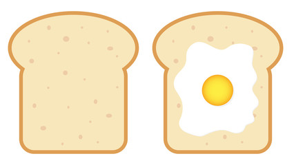 Set of toasts with egg icon flat design.