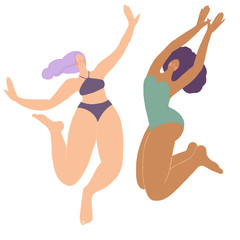 Girl in Paradise. Body positive. Summer vacation. Beautiful woman on the beach