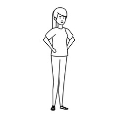 beautiful and young woman character