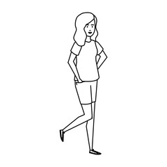 beautiful and young woman character