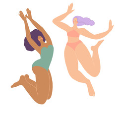 Girl in Paradise. Body positive. Summer vacation. Beautiful woman on the beach