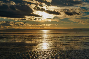 Sunset over Neusiedlersee in Austria