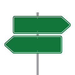 Road signs blank icon. Vector plate road signs template for direction