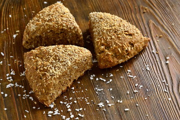 Banana coconut scones, vegetarian,  copy space