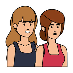 couple businesswomen avatars characters