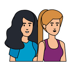 Obraz premium couple girls avatars characters