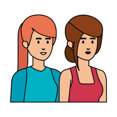 couple businesswomen avatars characters
