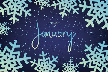 Happy January calligraphy inscription.  Vector illustration © ireneromanova