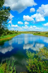 Foto auf Acrylglas Sommer Sunny summer landscape with river