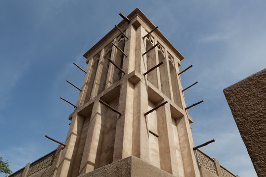 A traditional windtower in the Al Fahidi Historical Neighbourhood, Dubai