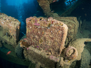 sunken ship with under the sea