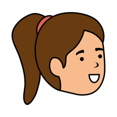 young woman head character