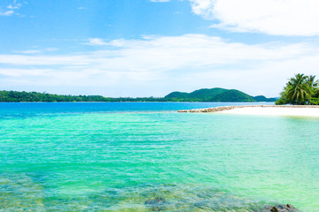 Landscape of blue island with blue sky in thailand
