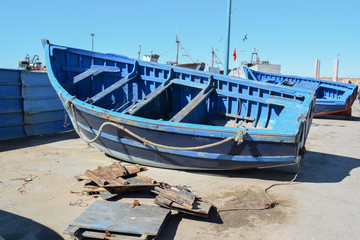 essouira, maroko, afryka, niebieski łodki © Urszula