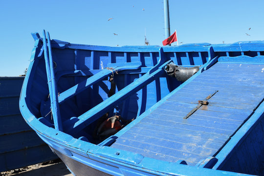 essouira, maroko, afryka, niebieski łodki