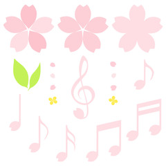さくら型の音符　セット