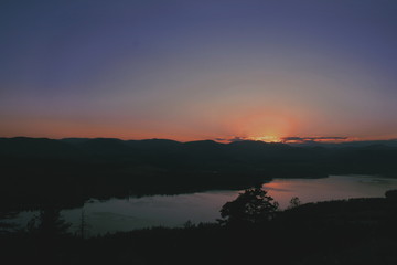 Fototapeta premium Sunset over the lake